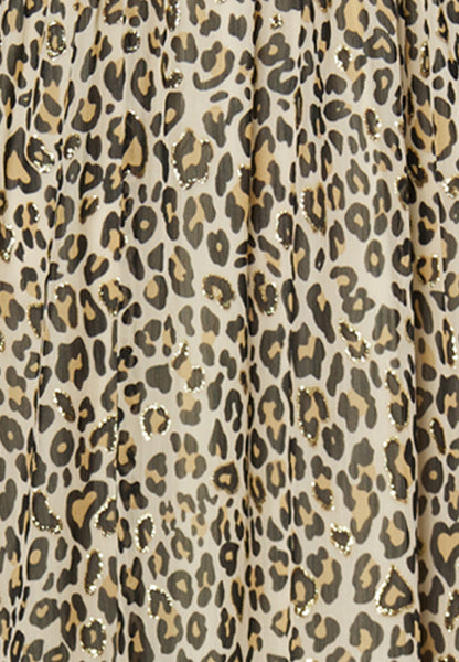 faina Damen Maxikleid mit Leopardenmuster