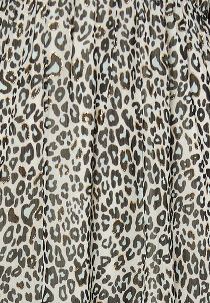 faina Damen Maxikleid mit Leopardenmuster