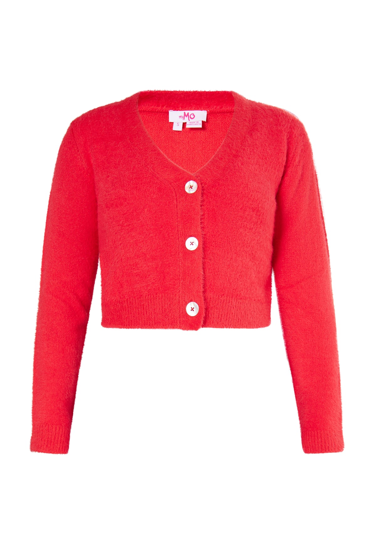 myMo Damen Strickjacke mit Kragen