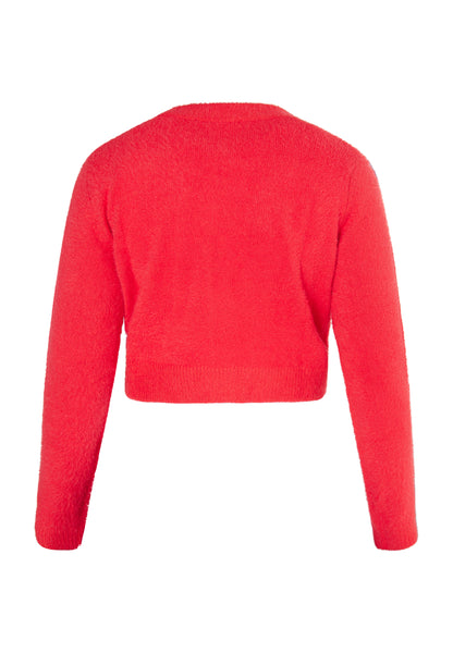 myMo Damen Strickjacke mit Kragen