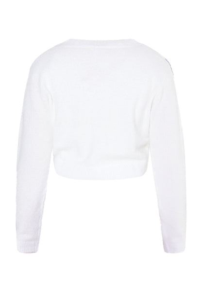 myMo Damen Strickjacke mit Kragen
