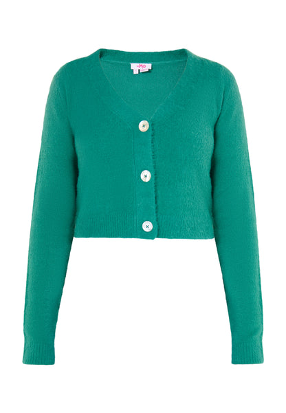 myMo Damen Strickjacke mit Kragen