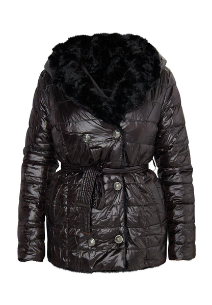 faina Women's Quilted Jacket With Faux Fur