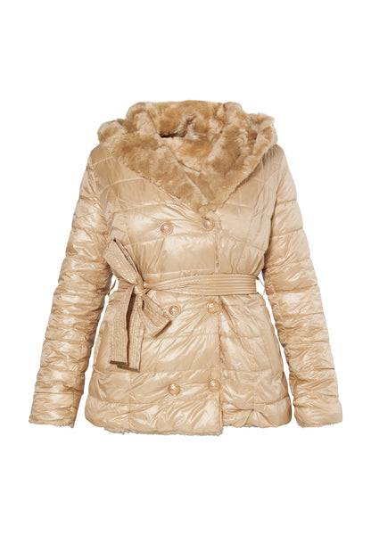faina Women's Quilted Jacket With Faux Fur
