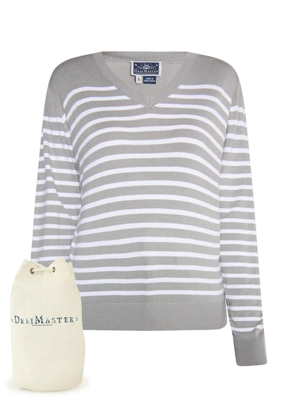 DreiMaster Maritim Damen Strickpullover + Einkaufstasche Set