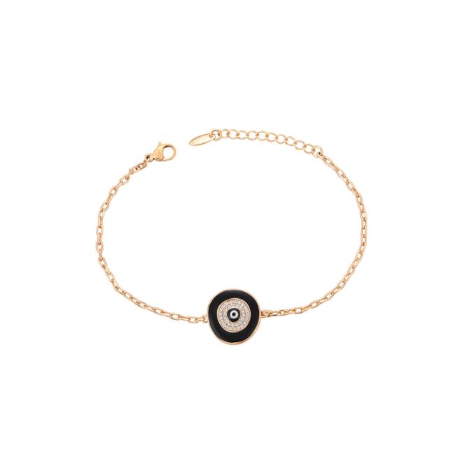 faina Thin Chain Link Bracelet With Rhinestones