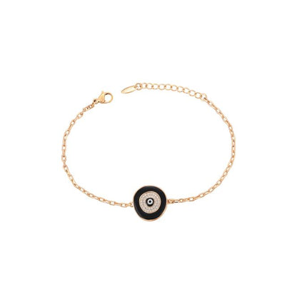 faina Thin Chain Link Bracelet With Rhinestones