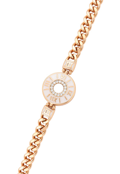 faina Curb Chain Link Bracelet With Rhinestones