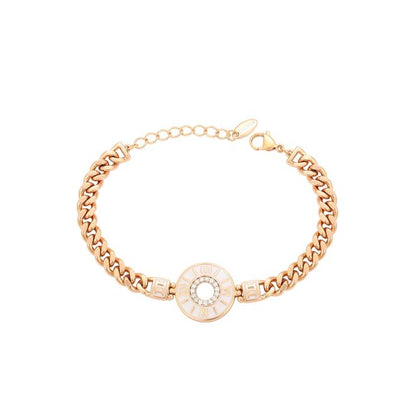 faina Curb Chain Link Bracelet With Rhinestones