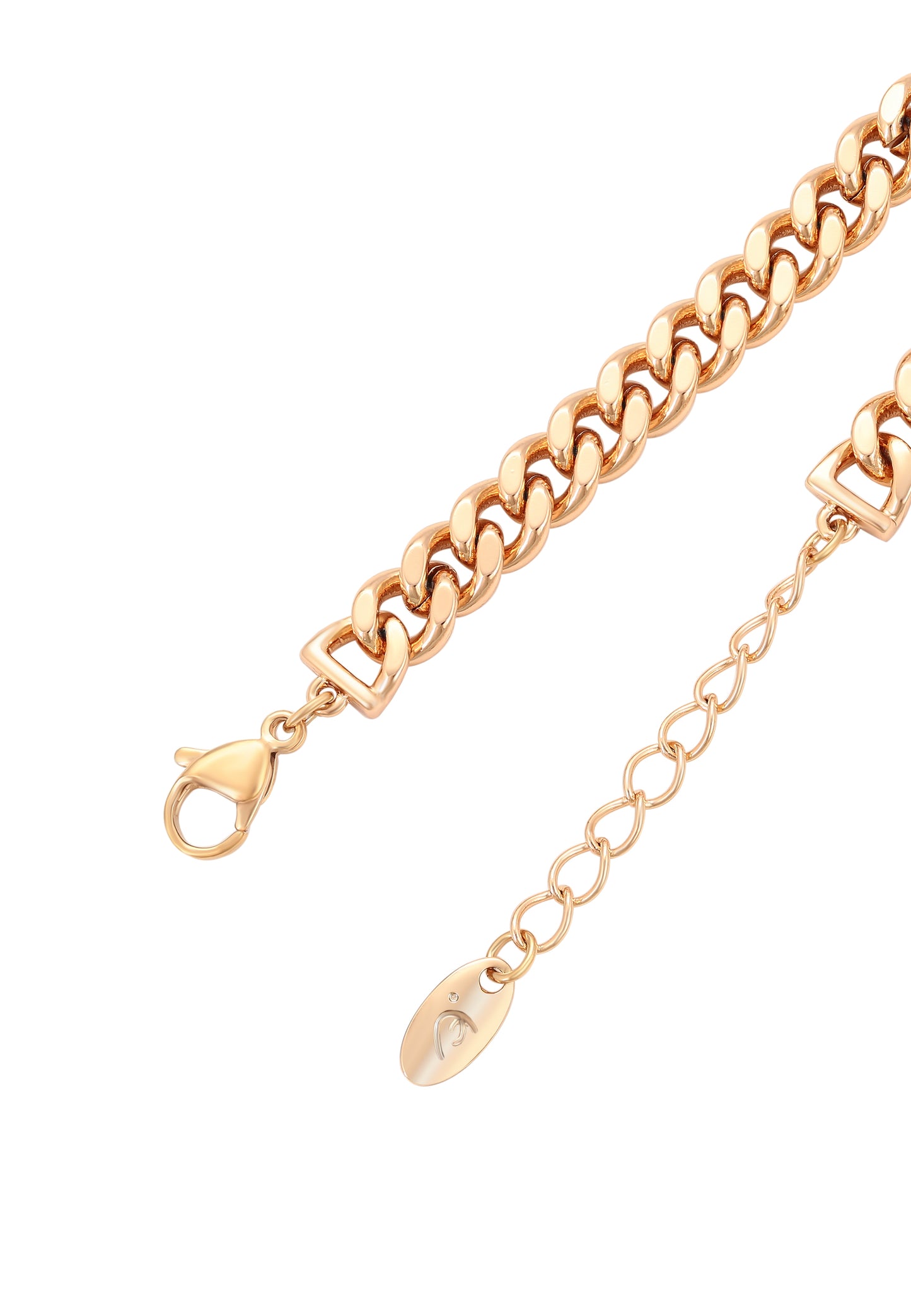 faina Curb Chain Link Bracelet With Rhinestones