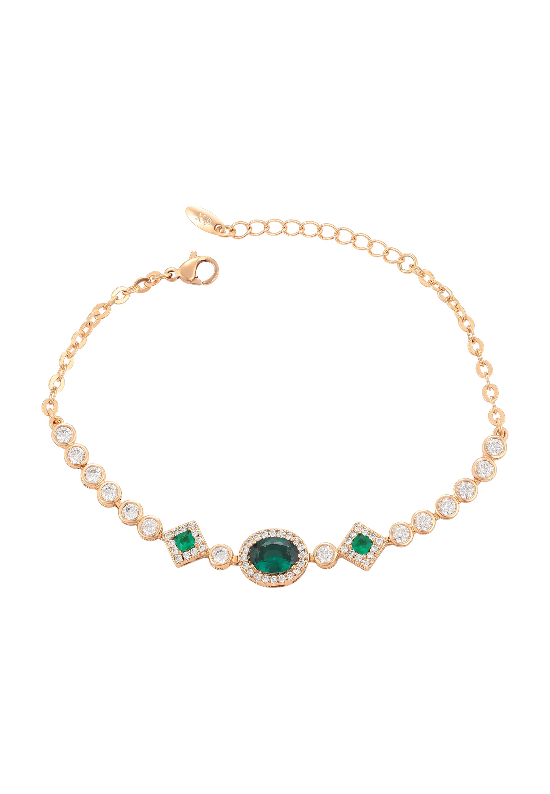faina Crystal Studded Chain Link Bracelet