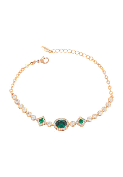 faina Crystal Studded Chain Link Bracelet