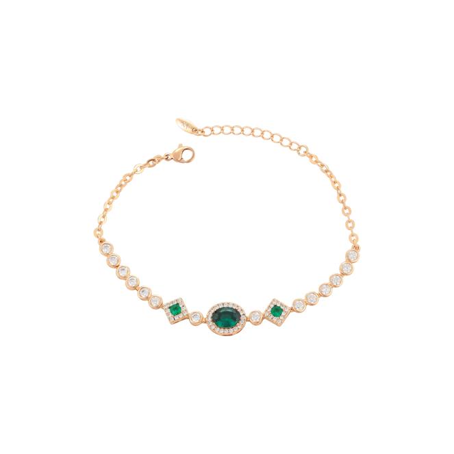 faina Crystal Studded Chain Link Bracelet