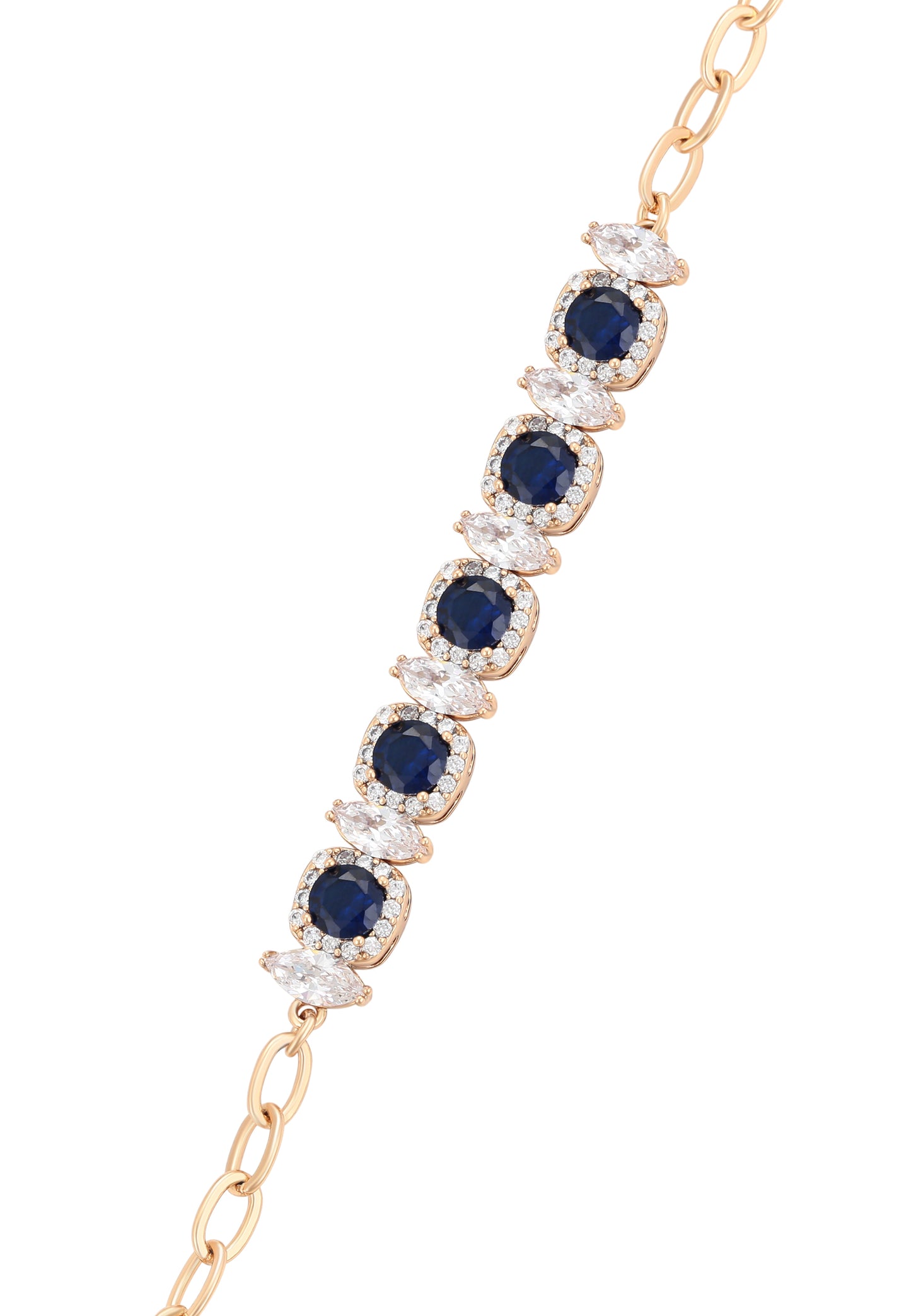faina Crystal-Studded Chain Link Bracelet
