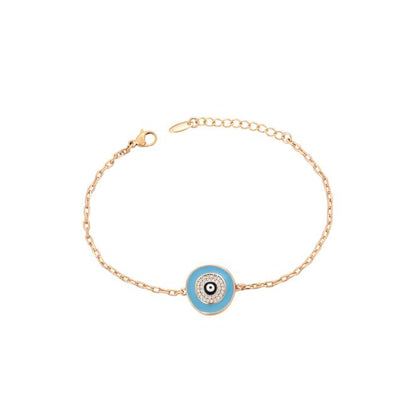 faina Thin Chain Link Bracelet With Rhinestones