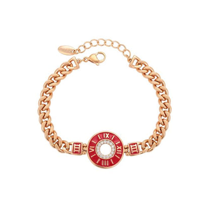 faina Curb Chain Link Bracelet With Rhinestones