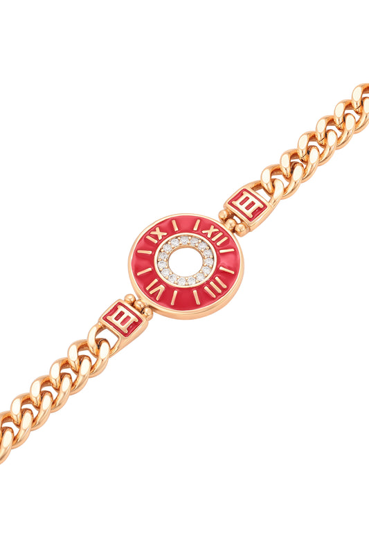 faina Curb Chain Link Bracelet With Rhinestones