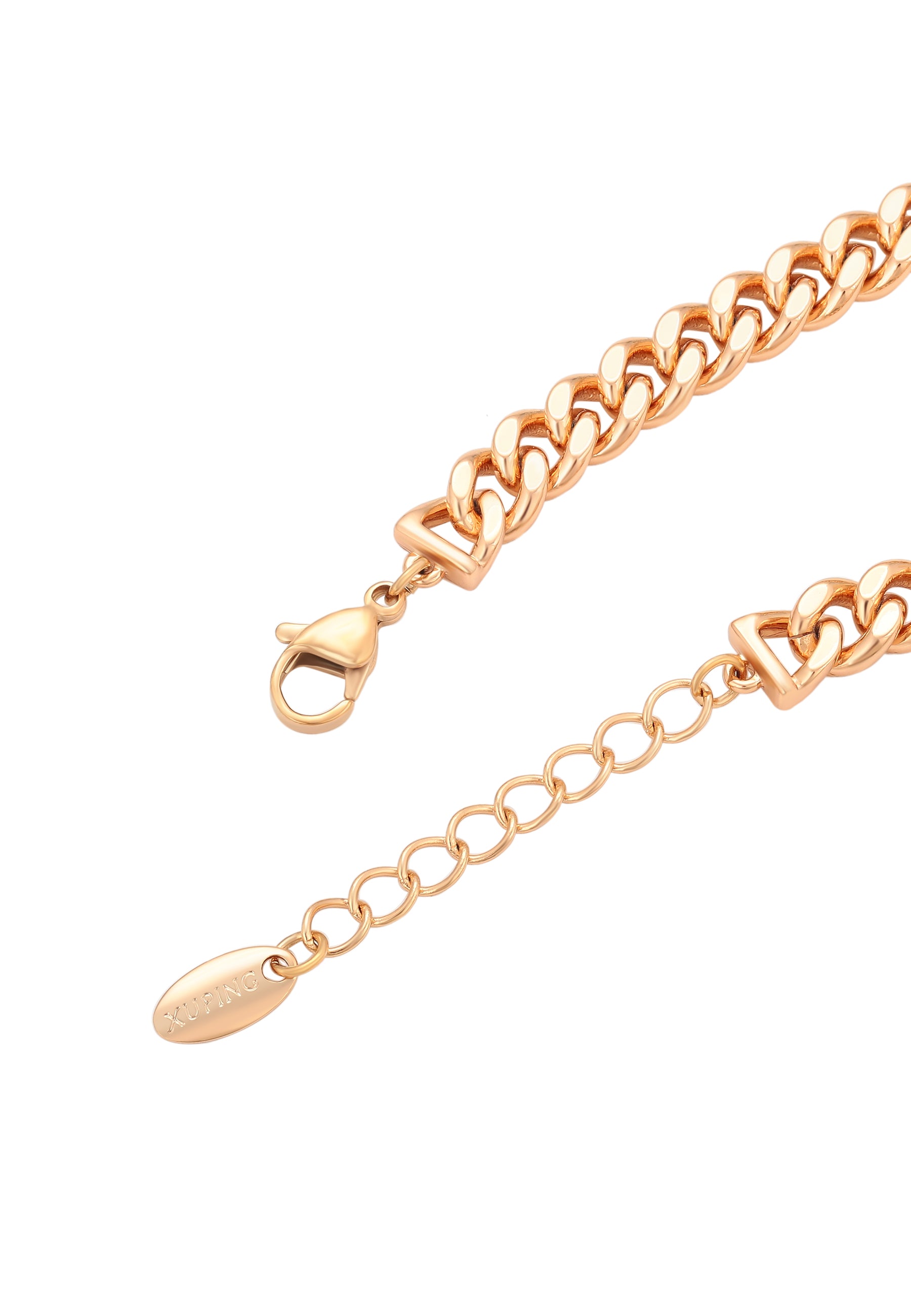 faina Curb Chain Link Bracelet With Rhinestones