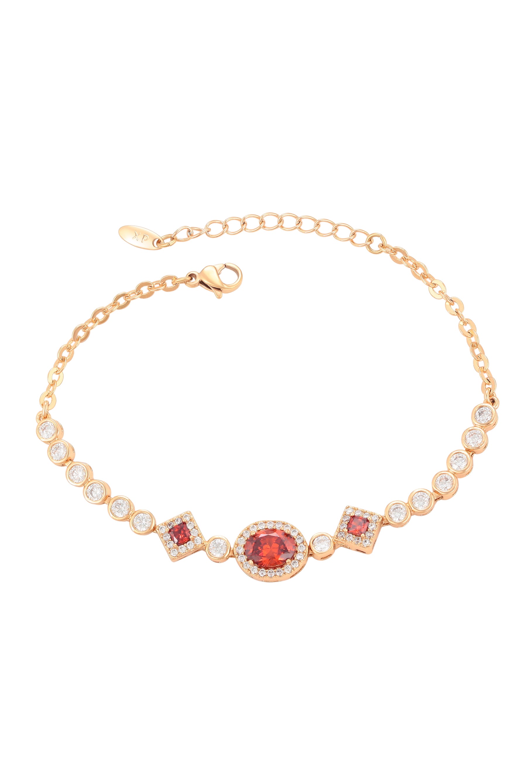 faina Crystal Studded Chain Link Bracelet