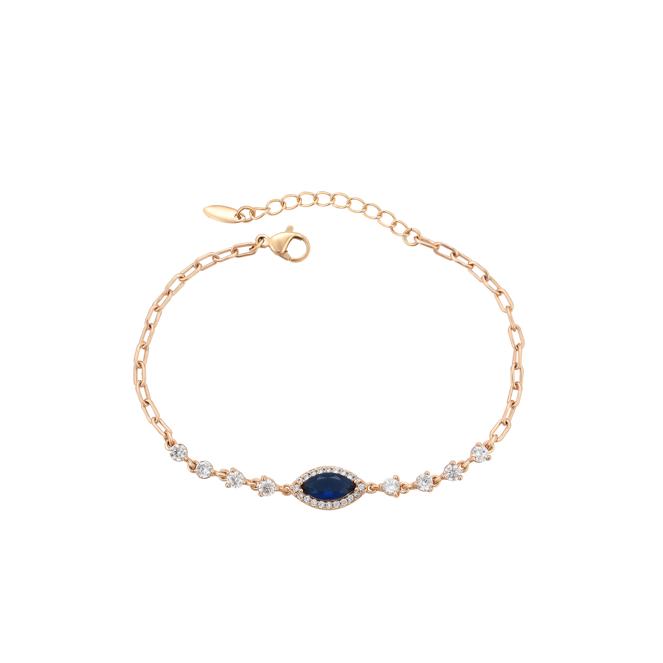 faina Crystal Studded Chain Link Bracelet