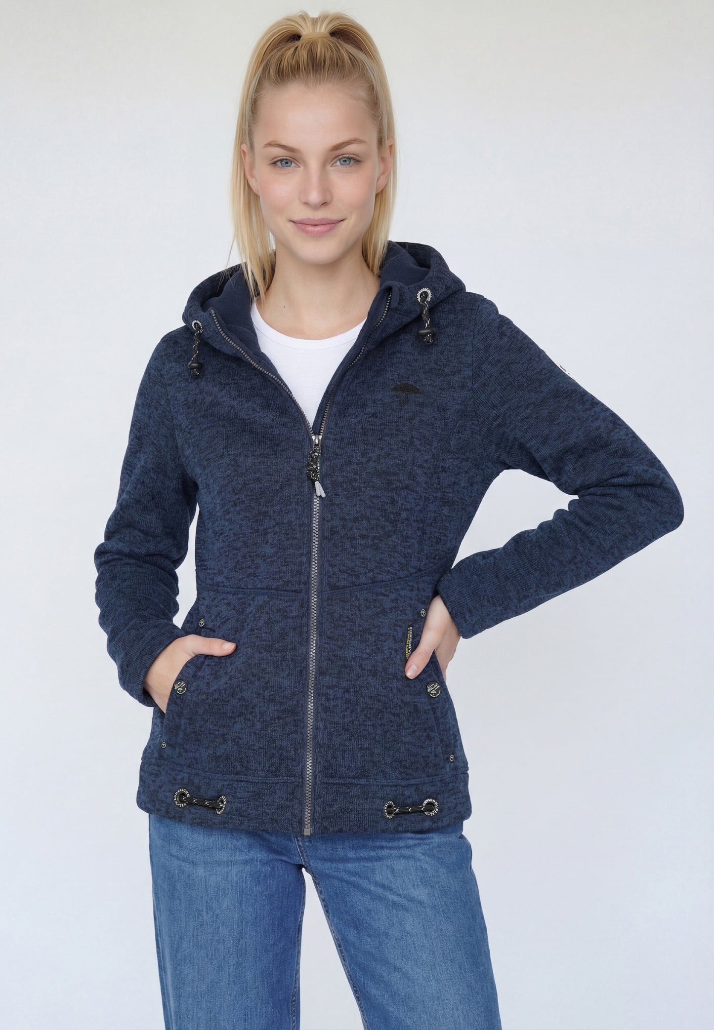 Schmuddelwedda Damen-Fleecejacke aus Strick