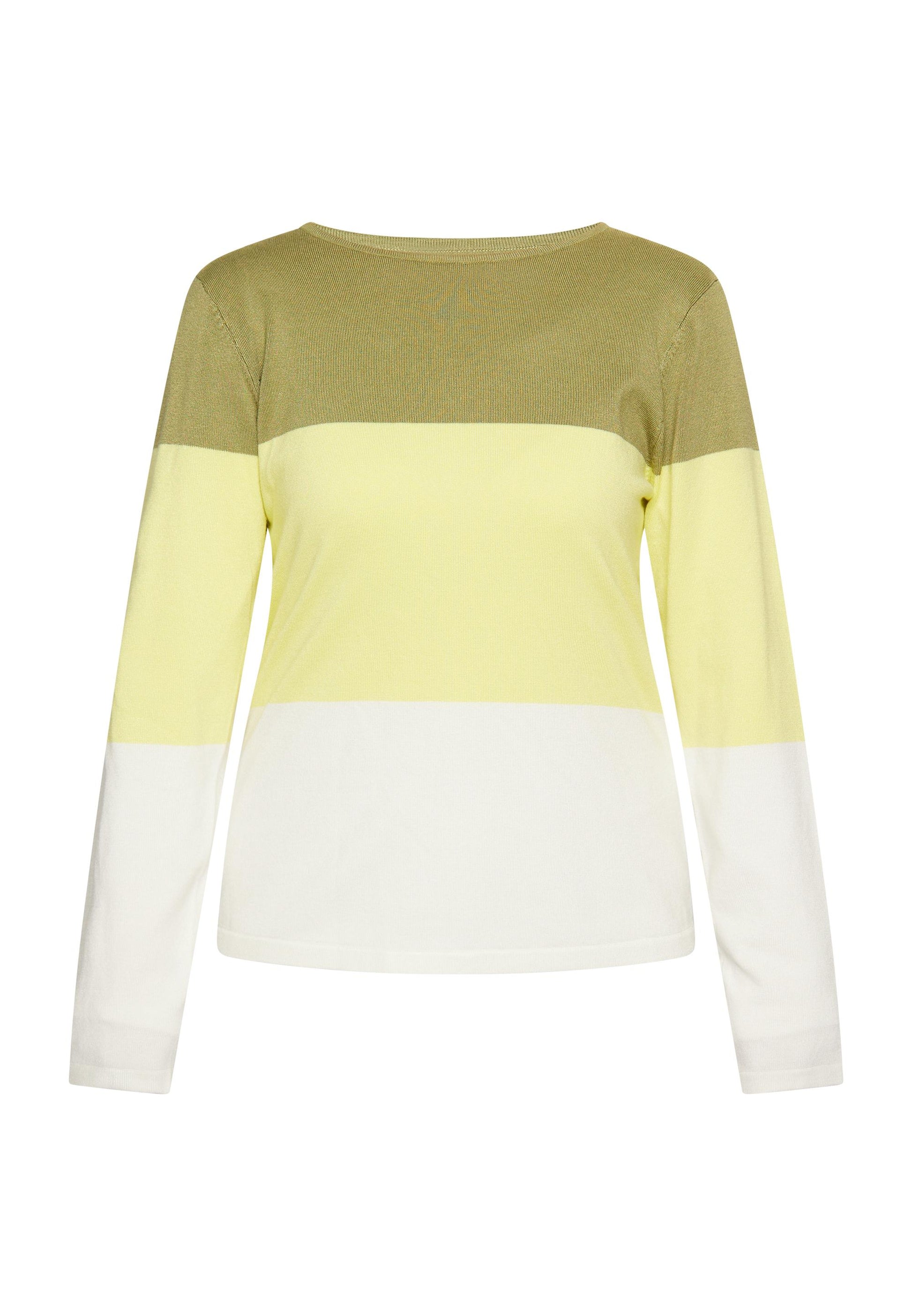 Caley Women's Fine Knit Sweater With Block Stripes