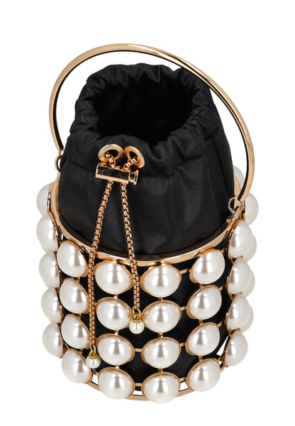 Faina Women's Bucket Bag With Pearl Design