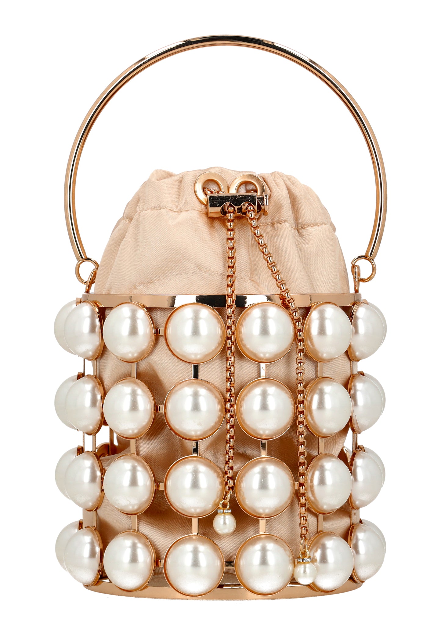 Faina Women's Bucket Bag With Pearl Design