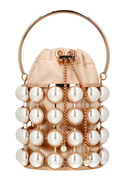 Faina Women's Bucket Bag With Pearl Design