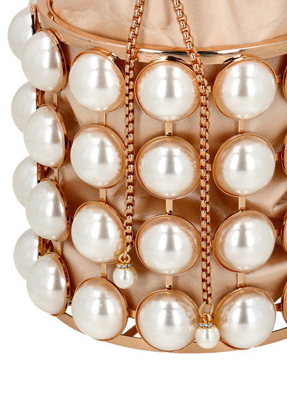 Faina Women's Bucket Bag With Pearl Design