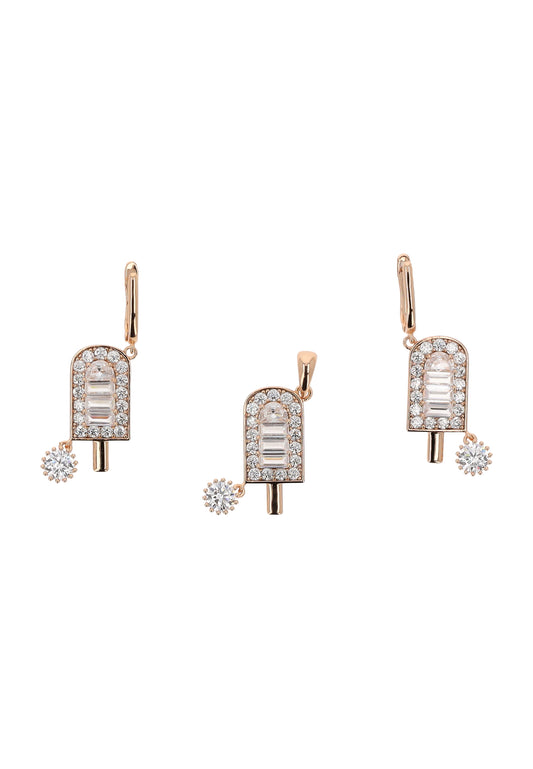 myMo Women's Jewelry Set Drop Earrings + Pendant
