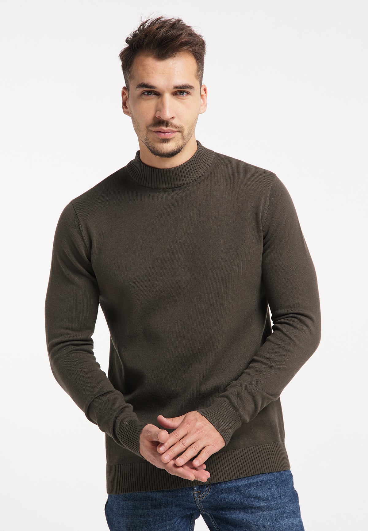 RAIDO Sweter męski Basic Fine dzianina