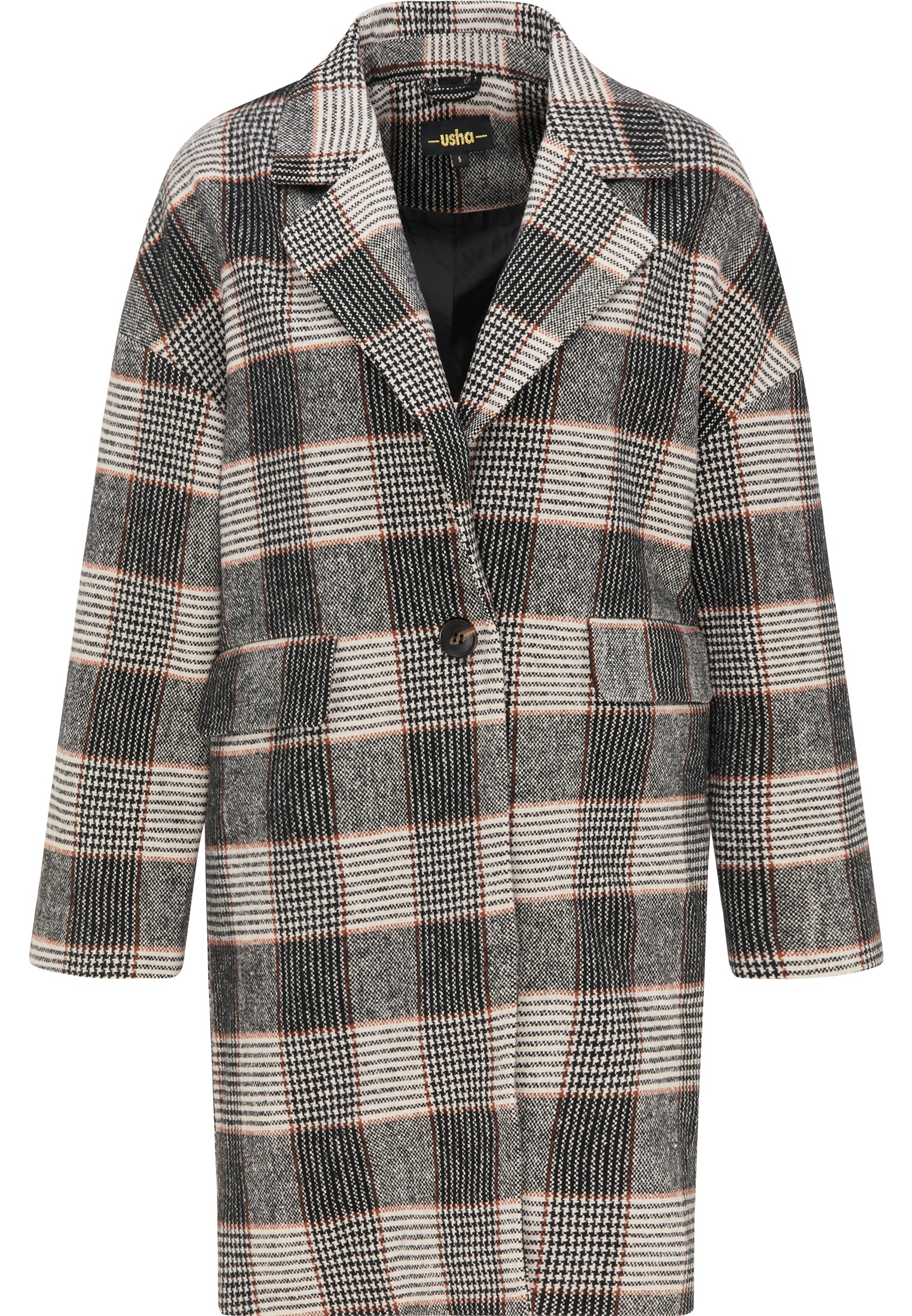 usha BLACK LABEL Women's Glencheck Coat