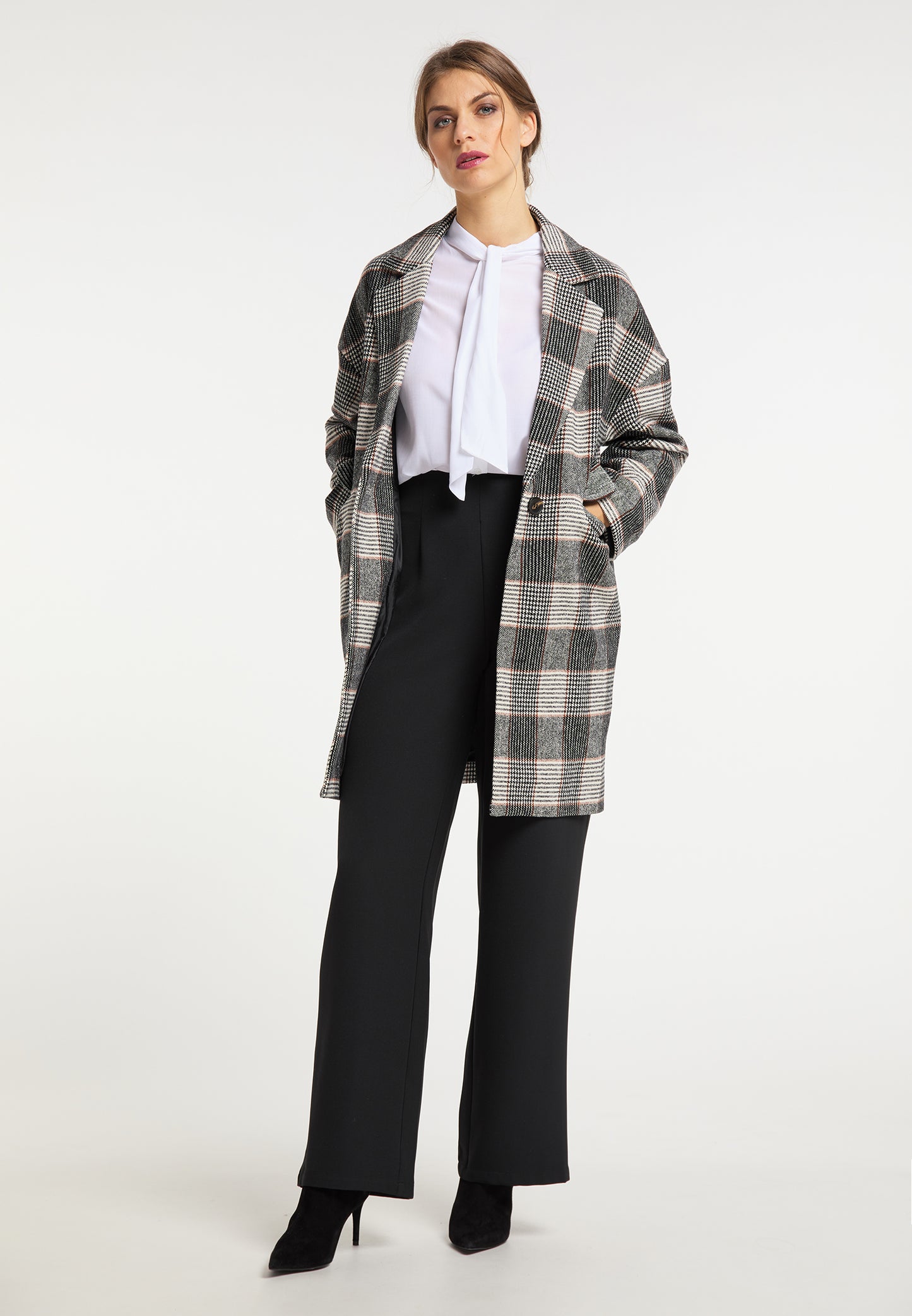 usha BLACK LABEL Women's Glencheck Coat