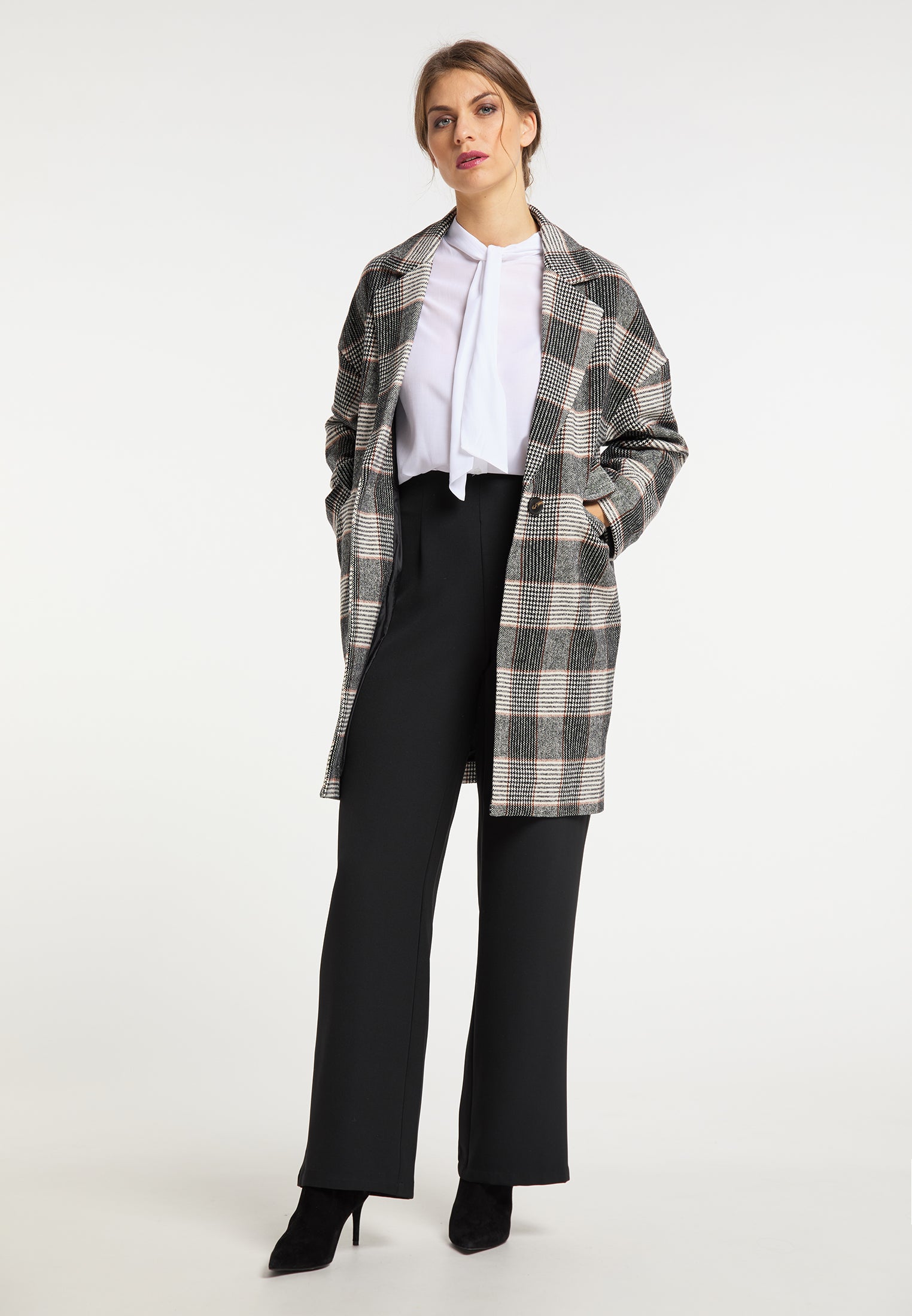 usha BLACK LABEL Women's Glencheck Coat